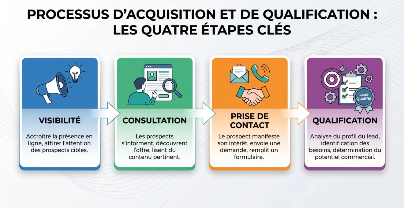 Schéma du parcours entre visibilité d'une annonce et contact immobilier